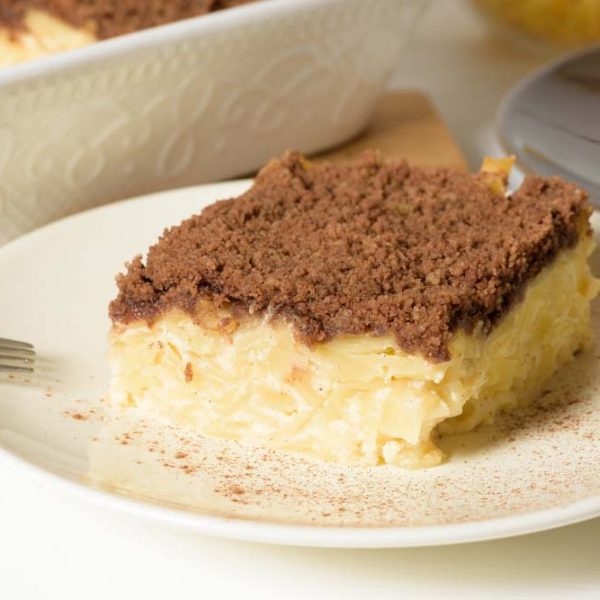 hanukkah-holiday-traditional-sweet-kugel-pie-with-noodles-custard-shortbread-cocoa-crumbs-top